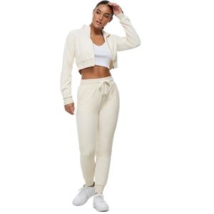 Velour Crop Sweatshirt & Jogger